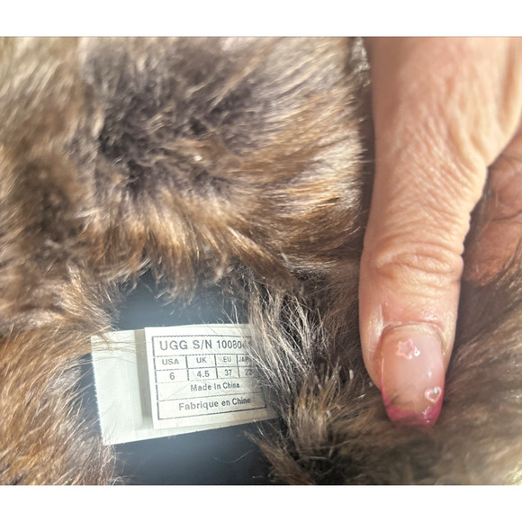 UGG Australia Fur Cuff Suede Winter Boots Brown Women’s Size 6 - Picture 8 of 10